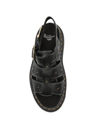 Dr. Martens Wrenlie Open Toe Nappa Leder Fisherman Plateausandalen In Black