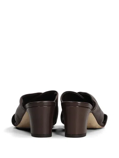 Julie Dee Crossover-strap Mules In Brown