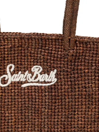 Mc2 Saint Barth Medium Raffia Shoulder Bag In Brown