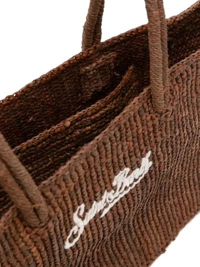 Mc2 Saint Barth Medium Raffia Shoulder Bag In Brown