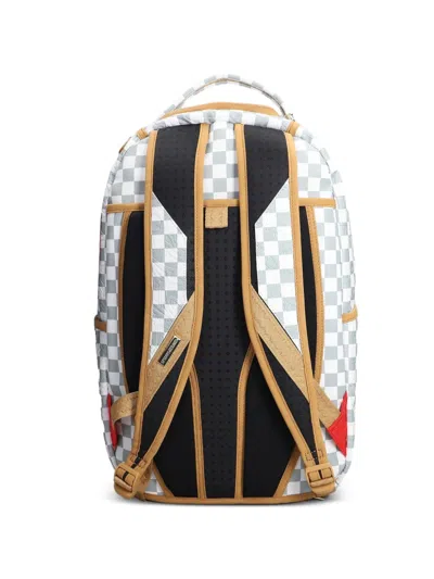 Sprayground Check-pattern Embossed Backpack In White