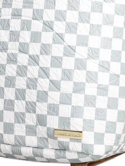 Sprayground Check-pattern Embossed Backpack In White
