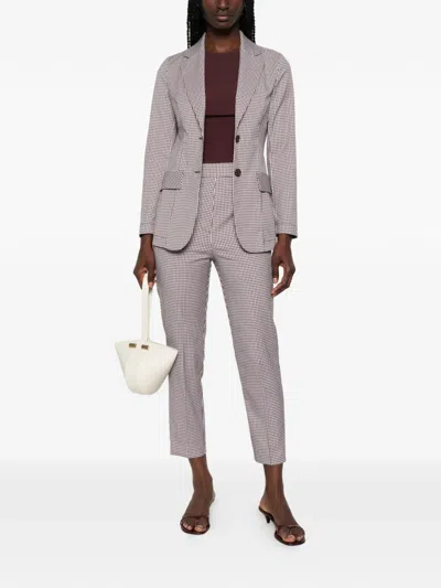 Carla G. Gingham-check Notched-lapels Jacket In Gray