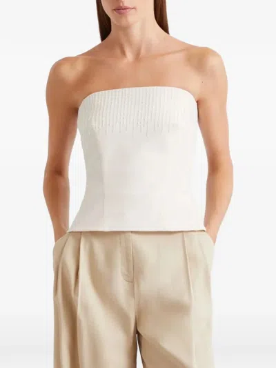 Marella Mllrapace Bead-embellished Strapless Top In Pattern
