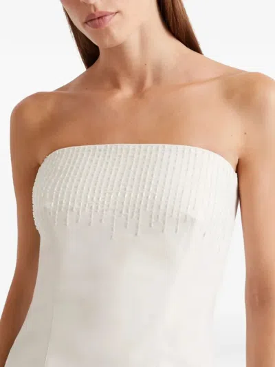 Marella Mllrapace Bead-embellished Strapless Top In Pattern