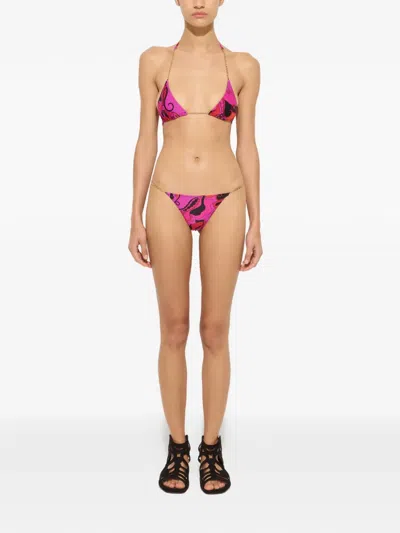 Pucci Orchidee-print Triangle Bikini Top In Multi