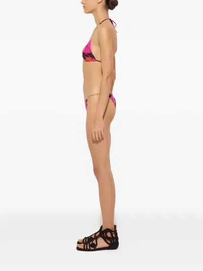 Pucci Orchidee-print Triangle Bikini Top In Multi