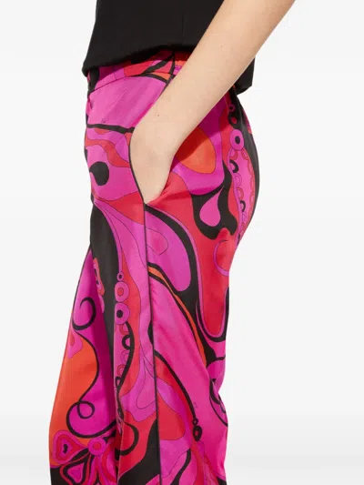 Pucci Orchidee-print Silk Pants In Multi