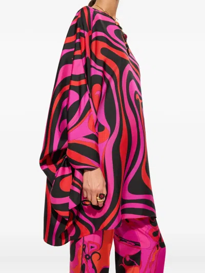 Pucci Marmo Print Silk Kaftan In Multi