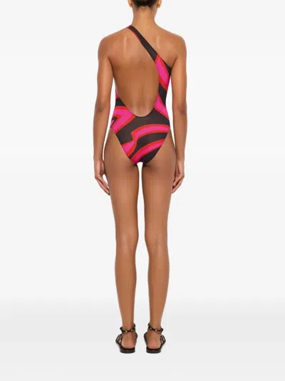 Pucci Labirinto-print One-shoulder Bodysuit In Multi