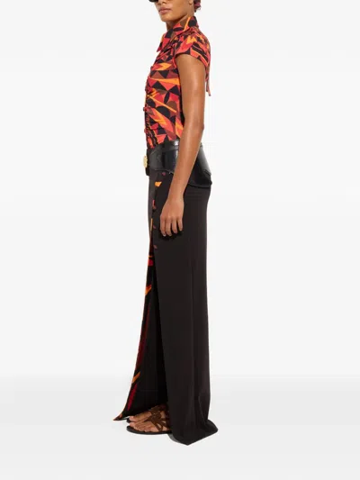 Pucci Manuba-print Ruched Blouse In Red