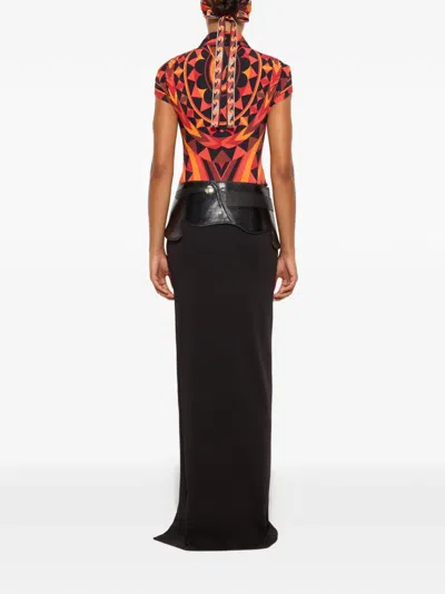 Pucci Manuba-print Ruched Blouse In Red