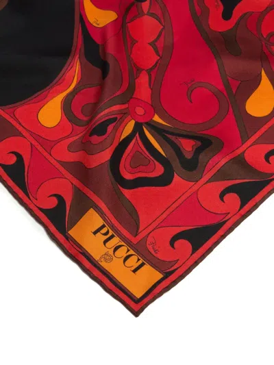 Pucci Orchidee-print Silk Triangle Scarf In Multi