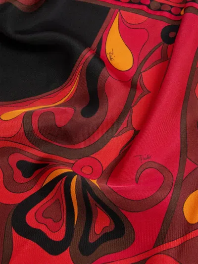 Pucci Orchidee-print Silk Triangle Scarf In Multi