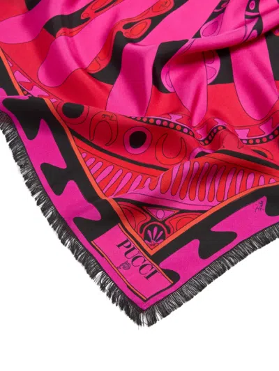 Pucci Mixed-print Silk Stole In Pink