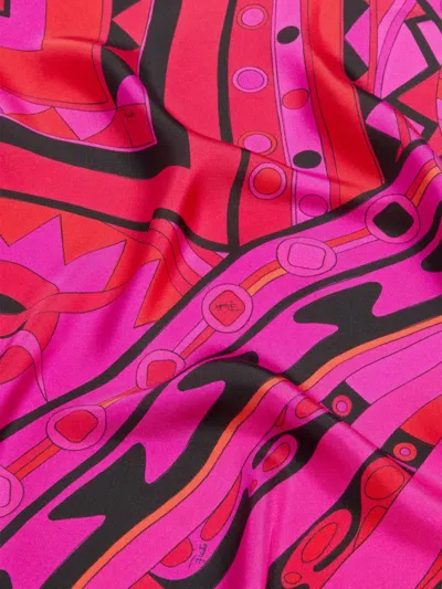 Pucci Mixed-print Silk Stole In Pink