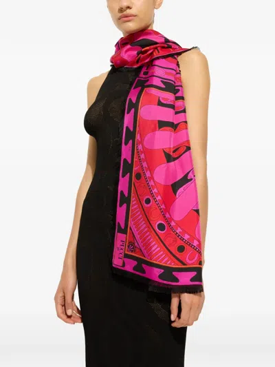 Pucci Mixed-print Silk Stole In Pink