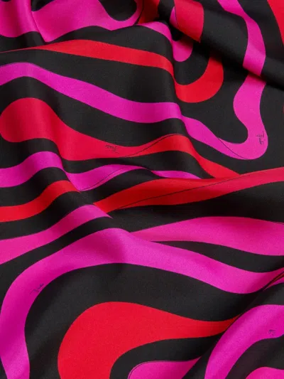 Pucci Mixed Print Silk Triangle Scarf In Multi
