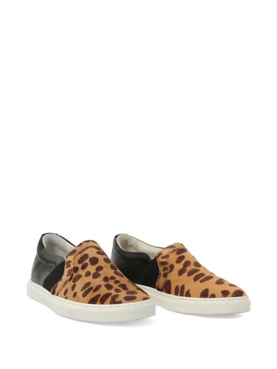 Lanvin Leopard-print Pull-on Sneakers In Multi