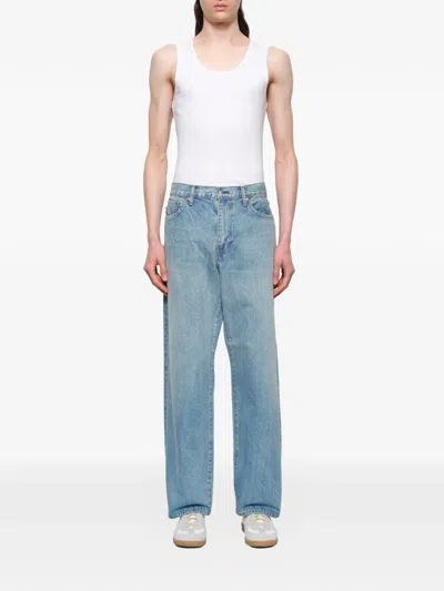 Vowels Stonewashed Jeans In Blue