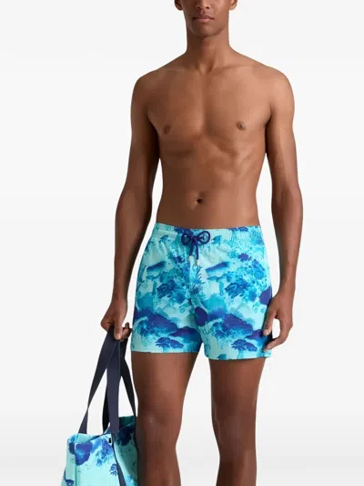 Vilebrequin X-ray Medusa Ultralight Foldable Swim Trunks In Blue
