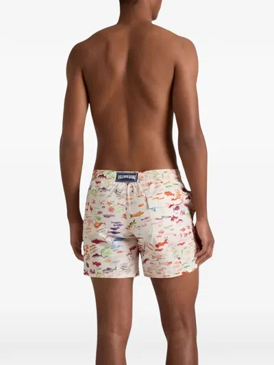 Vilebrequin X Fabrice Hyber Pescador 5.9 Watercolor Fish Swim Shorts In Multi