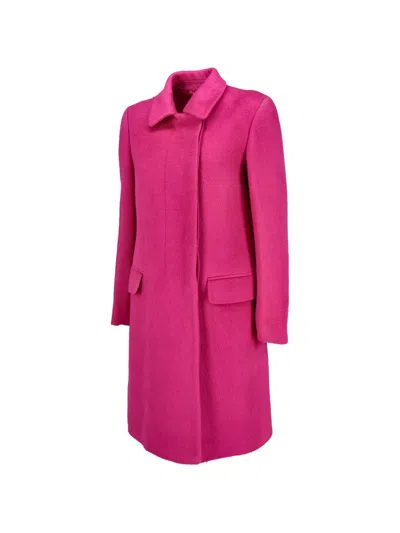 Pre-owned Helmut Lang Concealed-front Flap-pocket Coat In Pink