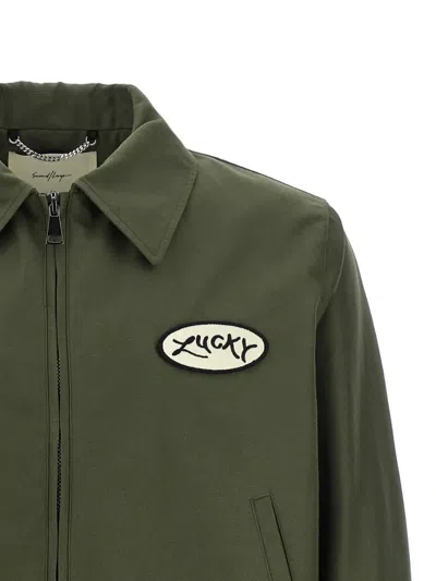 Second / Layer Lucky Station Patch-detail Zip-up Jacket In Green