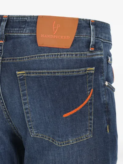 Hand Picked Ravello Logo-patch Jeans In Blue | ModeSens