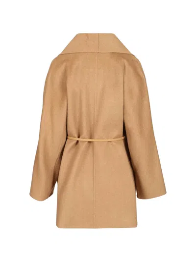 Max Mara Wool Oversized Coat In Brown
