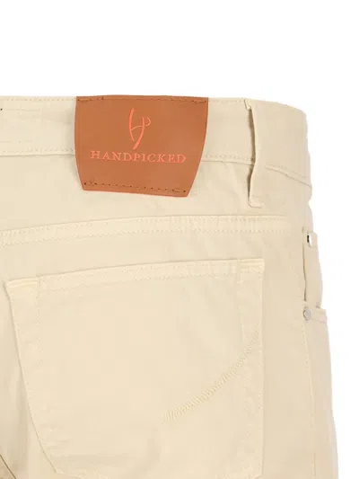 Hand Picked Ravello Logo-patch Jeans In Neutral | ModeSens