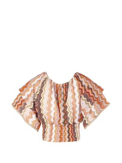 Pho® Firenze Zigzag-pattern Tassel-detail Blouse In Multi