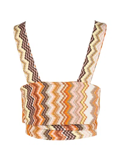 Pho® Firenze Zigzag-pattern Self-tie Tank Top In Multi