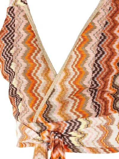 Pho® Firenze Zigzag-pattern Self-tie Tank Top In Multi