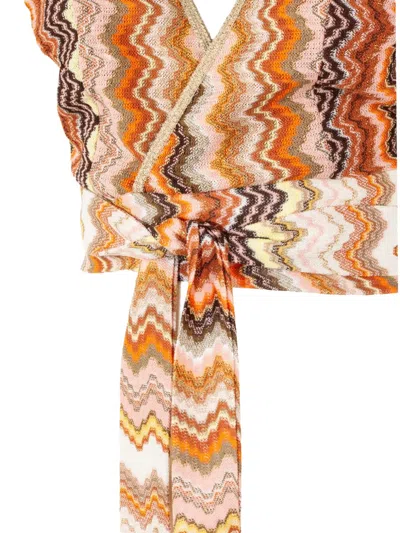 Pho® Firenze Zigzag-pattern Self-tie Tank Top In Multi
