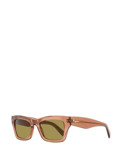 Ferragamo Eyewear Rectangle-frame Sunglasses In Orange
