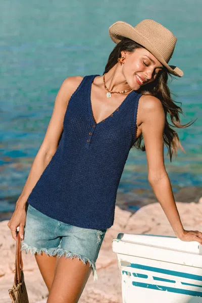 Cupshe Think Again Blue Top In Blue