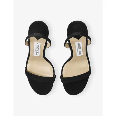 Jimmy Choo Jenn 85mm Suede Slingback Sandals In Black