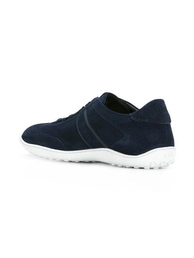 Shop Tod's Lace Up Trainers - Blue