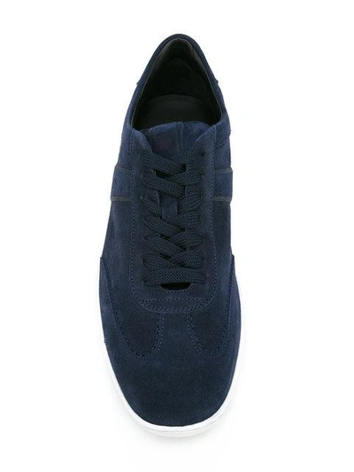 Shop Tod's Lace Up Trainers - Blue