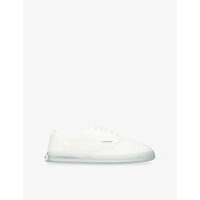Bottega Veneta White Intrecciato Nappa Leather Serena Sneakers In White