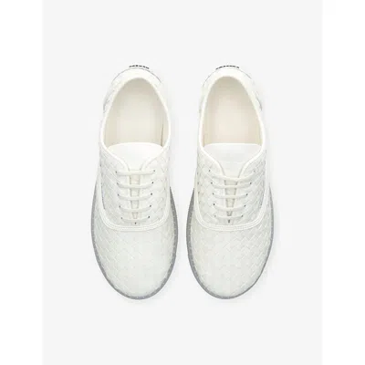 Bottega Veneta White Intrecciato Nappa Leather Serena Sneakers In White