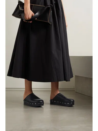 Co Studded Platform Mules In Black