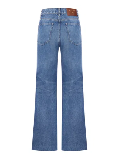 Celine Belt Loop Jeans In Blue