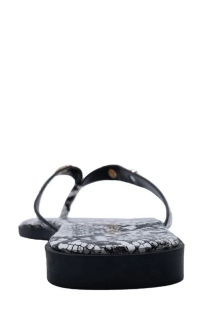 Bebe Python Embossed Thong Sandal In Multi