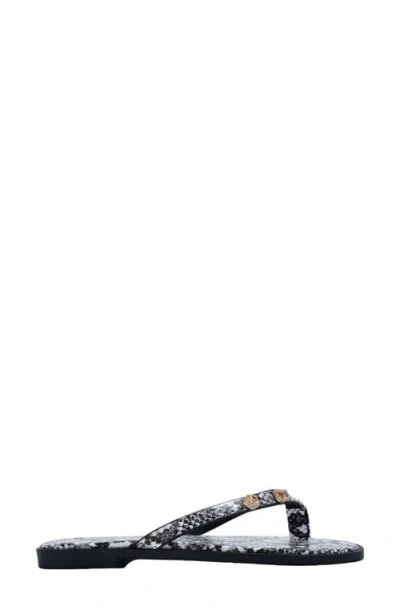 Bebe Python Embossed Thong Sandal In Multi