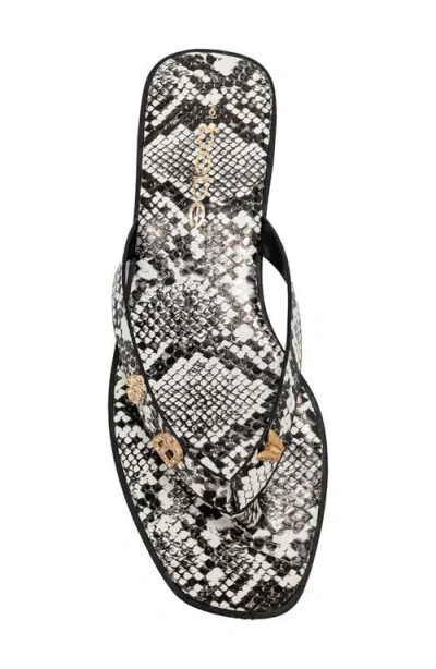 Bebe Python Embossed Thong Sandal In Multi