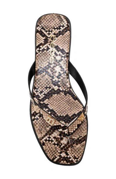 Bebe Python Embossed Thong Sandal In Brown