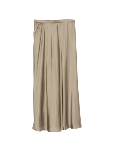 Samsoe & Samsoe Samiley Satin-finish Skirt In Brown