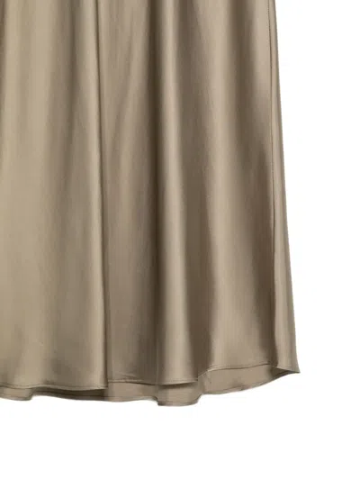 Samsoe & Samsoe Samiley Satin-finish Skirt In Brown